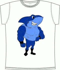 shark bodybuilder white